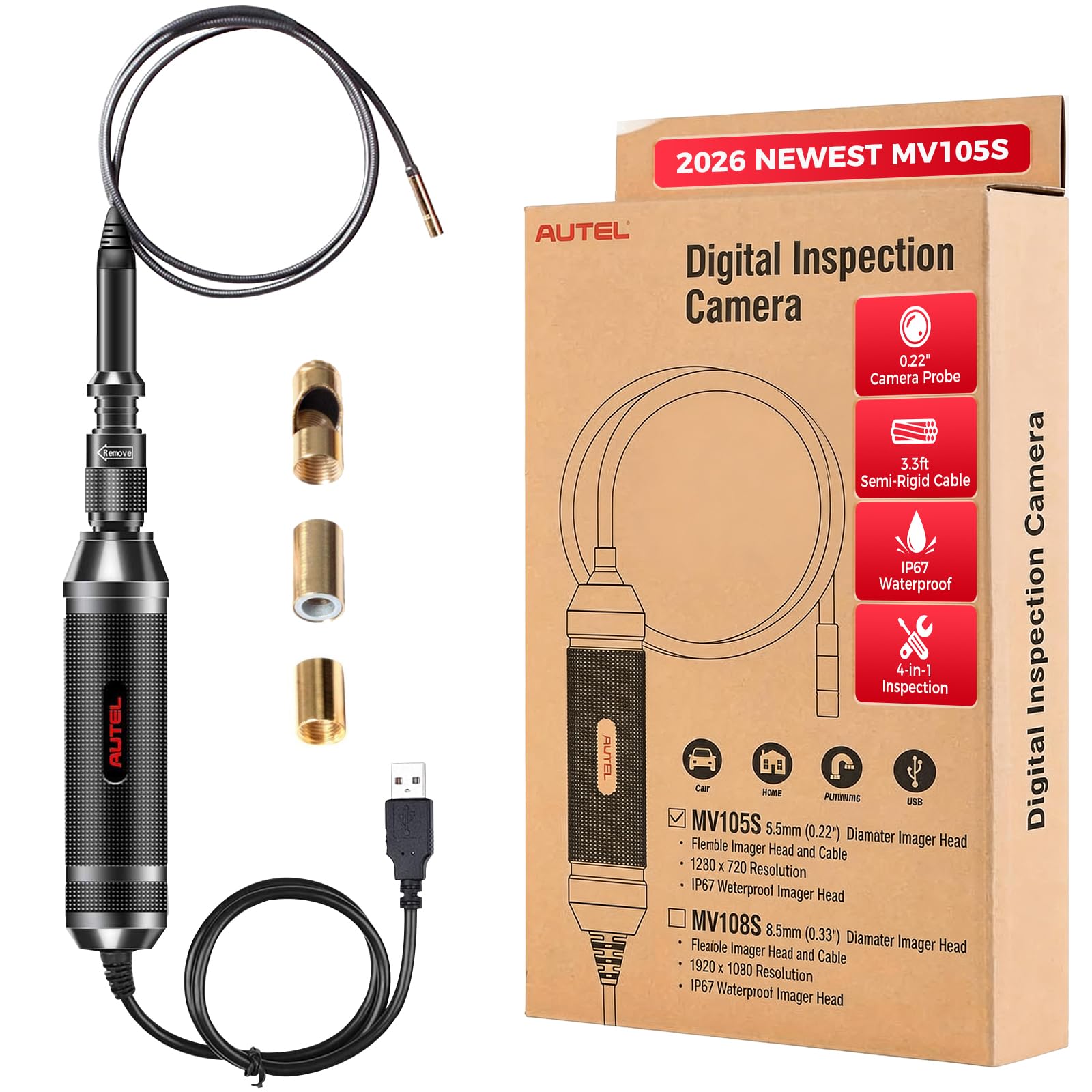 Amazon.com: Autel MaxiVideo MV105S Digital Inspection Camera, 5.5